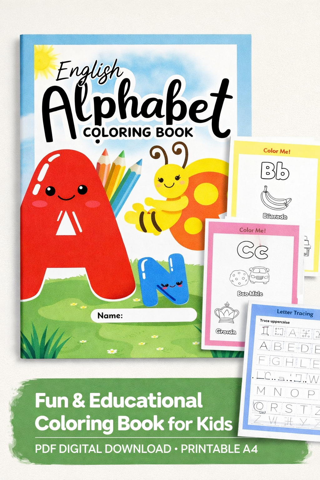 English Alphabet Coloring Book (PDF)